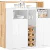 SoBuy Kücheninsel Küchenschrank Kommode Sideboard Buffet KNL07-WN* Sideboards|Kommode