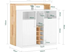 SoBuy Kücheninsel Küchenschrank Kommode Sideboard Buffet KNL07-WN* Sideboards|Kommode