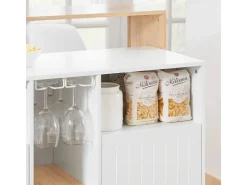 SoBuy Kücheninsel Küchenschrank Kommode Sideboard Buffet KNL07-WN* Sideboards|Kommode