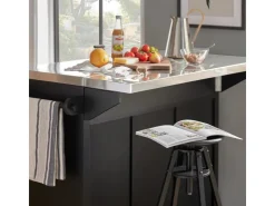 SoBuy Kücheninsel Küchenwagen Küchenschrank Servierwagen Schwarz FKW71-SCH