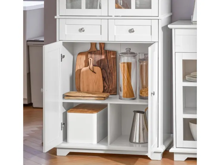 SoBuy Küchenschrank Hochschrank Badezimmerschrank Buffet Kommode FSB76-W* Schränke