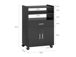 SoBuy Küchenschrank Küchenwagen Mikrowellenschrank Servierwagen FSB09-SCH* Schränke