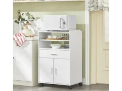 SoBuy Küchenschrank Küchenwagen Mikrowellenschrank Servierwagen FSB09-W