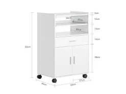 SoBuy Küchenschrank Küchenwagen Mikrowellenschrank Servierwagen FSB09-W