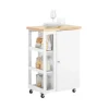 SoBuy Küchenwagen Servierwagen mit 3 Ablagefächern Küchenregal 60x90x40cm Weiß FKW75-WN