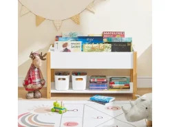 SoBuy Kinder Bücherregal Kinderregal mit Ablagen Aufbewahrungsregal Weiß KMB35-W* Bücherregale