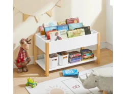 SoBuy Kinder Bücherregal Kinderregal mit Ablagen Aufbewahrungsregal Weiß KMB35-W* Bücherregale