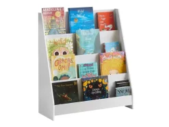 SoBuy Kinder Bücherregal Kinderregal Zeitungsständer mit 4 Ablagen Weiß KMB32-W* Aufbewahrung|Regal Weiß