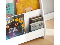 SoBuy Kinder Bücherregal Kinderregal Zeitungsständer mit 4 Ablagen Weiß KMB32-W* Aufbewahrung|Regal Weiß