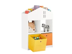 SoBuy Kinder Bücherregal mit Haus-Design Kinderregal Spielzeugregal Weiß KMB49-W* Bücherregale