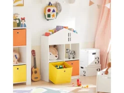 SoBuy Kinder Bücherregal mit Haus-Design Kinderregal Spielzeugregal Weiß KMB49-W* Bücherregale