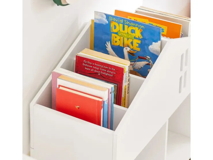SoBuy Kinder Bücherregal mit Haus-Design Kinderregal Spielzeugregal Weiß KMB49-W* Bücherregale