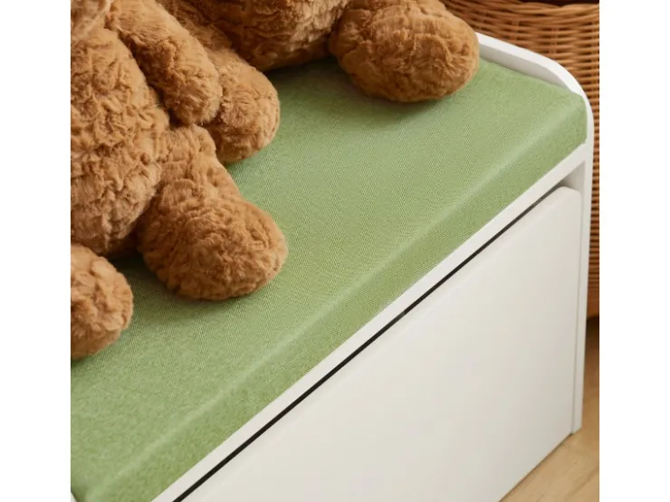 SoBuy Kinder Spielzeugtruhe Spielzeugkiste Aufbewahrungsbox Schuhbank KMB80-W* Sitzbänke