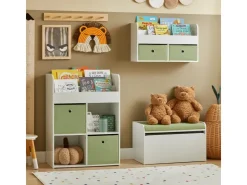 SoBuy Kinder Spielzeugtruhe Spielzeugkiste Aufbewahrungsbox Schuhbank KMB80-W* Sitzbänke