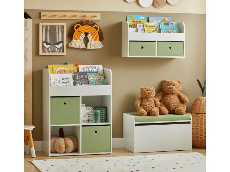 SoBuy Kinder Spielzeugtruhe Spielzeugkiste Aufbewahrungsbox Schuhbank KMB80-W* Sitzbänke