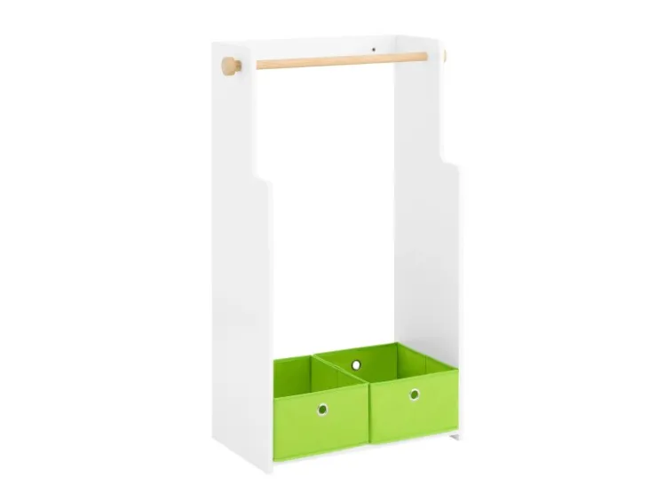 SoBuy Kindergarderobe mit 2 Boxen Kinderkleiderständer Kleiderschrank KMB109-W* Garderoben