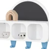 SoBuy Kindergarderobe mit Tafel Kinderregal Bücherregal Weiß KMB86-W
