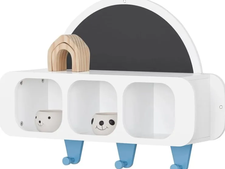 SoBuy Kindergarderobe mit Tafel Kinderregal Bücherregal Weiß KMB86-W