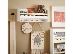 SoBuy Kindergarderobe mit Ablage Kinderregal Bücherregal Wandregal Weiß KMB78-W