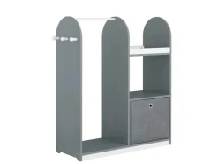 SoBuy Kinderkleiderschrank mit 3 Haken Kleiderständer mit Box KMB40-HG