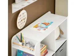 SoBuy Kinderregal Bücherregal Kinderzimmer Aufbewahrungsregal Weiß KMB85-W* Holzregale|Regal Weiß
