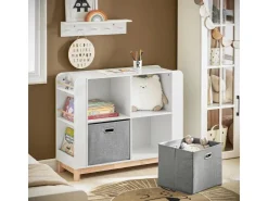 SoBuy Kinderregal Bücherregal Kinderzimmer Aufbewahrungsregal Weiß KMB85-W* Holzregale|Regal Weiß
