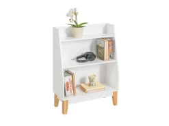 SoBuy Kinderregal mit 3 Fächern Bücherregal Aufbewahrungsregal Weiß KMB47-W