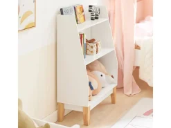 SoBuy Kinderregal mit 3 Fächern Bücherregal Aufbewahrungsregal Weiß KMB47-W