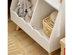 SoBuy Kinderregal mit 3 Fächern Bücherregal Aufbewahrungsregal Weiß KMB100-K-W* Holzregale