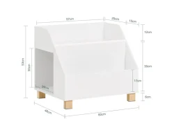 SoBuy Kinderregal mit 3 Fächern Spielzeugregal Bücherregal Standregal KMB54-W* Bücherregale
