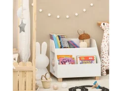 SoBuy Kinderregal mit 3 Fächern Spielzeugregal Bücherregal Standregal KMB54-W* Bücherregale