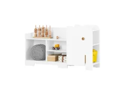 SoBuy Kinderregal mit Elefant-Design Bücherregal Kinderzimmer Weiß KMB62-W* Bücherregale