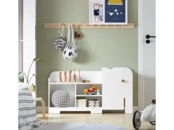 SoBuy Kinderregal mit Elefant-Design Bücherregal Kinderzimmer Weiß KMB62-W* Bücherregale