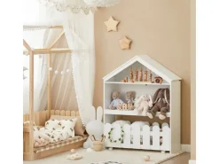 SoBuy Kinderregal Set 2-teilig Aufbewahrungsregal für Kinder Bücherregal KMB52-W