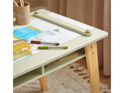 SoBuy Kindertisch mit 2 Stühlen Kindersitzgruppe mit Stauraum Maltisch KMB92-GR* Hocker