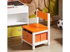 SoBuy Kindertisch mit 2 Stühlen Kindersitzgruppe Spieltisch Stauraum KMB75-K-W* Aufbewahrung