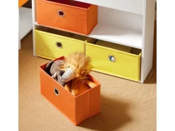 SoBuy Kindertisch mit 2 Stühlen Kindersitzgruppe Spieltisch Stauraum KMB75-K-W* Aufbewahrung