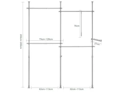 SoBuy Kleiderständer mit 4 Kleiderstangen Stahl Kunststoff Hellgrau KLS03-HG* Garderoben