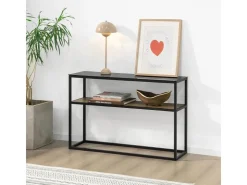 SoBuy Konsolentisch Glasoberfläche Flurtisch Sideboard Beistelltisch FSB43-SCH* Sideboards