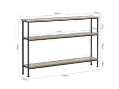 SoBuy Konsolentisch mit 3 Ablagen Flurtisch Sideboard Vintage FSB49-PZ