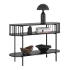 SoBuy Konsolentisch mit Ablagefächern für Flur oder Wohnzimmer 110×76×39cm Schwarz FSB90-SCH* Vasen