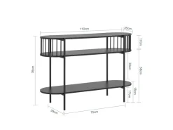 SoBuy Konsolentisch mit Ablagefächern für Flur oder Wohnzimmer 110×76×39cm Schwarz FSB90-SCH* Vasen