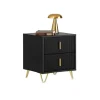 SoBuy Nachttisch mit 2 Schubladen Sofatisch Beistelltisch Schwarz FBT115-SCH