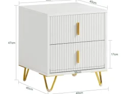 SoBuy Nachttisch mit 2 Schubladen Sofatisch Beistelltisch Weiß FBT115-W* Tische