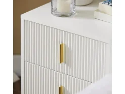 SoBuy Nachttisch mit 2 Schubladen Sofatisch Beistelltisch Weiß FBT115-W* Tische