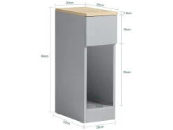 SoBuy Nachttisch mit Schublade Beistelltisch Nachtschrank Hellgrau FBT111-HG* Tische