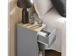 SoBuy Nachttisch mit Schublade Beistelltisch Nachtschrank Hellgrau FBT111-HG* Tische