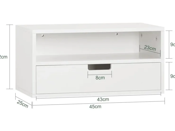 SoBuy Nachttisch Nachtregal Nachtschrank Wandschrank Hängeschrank NKD03-W