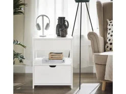 SoBuy Nachttisch Nachtschrank mit 2 Schubladen Beistelltisch FRG258-II-W