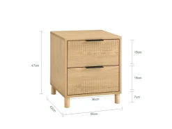 SoBuy Nachttisch Nachtschrank mit 2 Schubladen Beistelltisch für das Schlafzimmer Natur FBT166-N* Tische